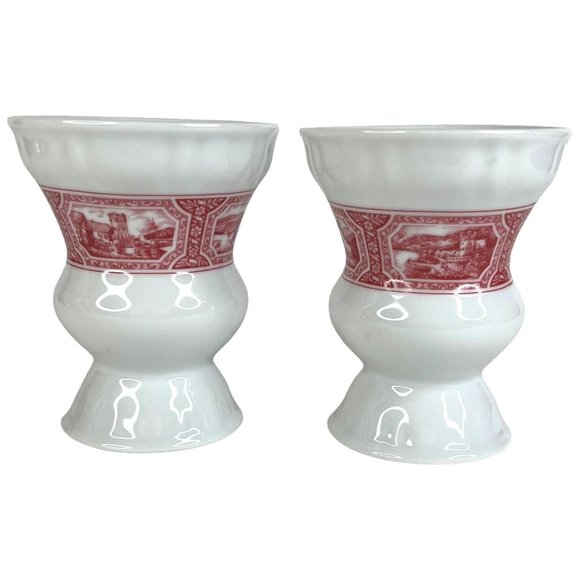 rastal Other - Vintage Hohr RASTAL Grenzhausen German Cup Beer Mug White Red Porcelain Vase